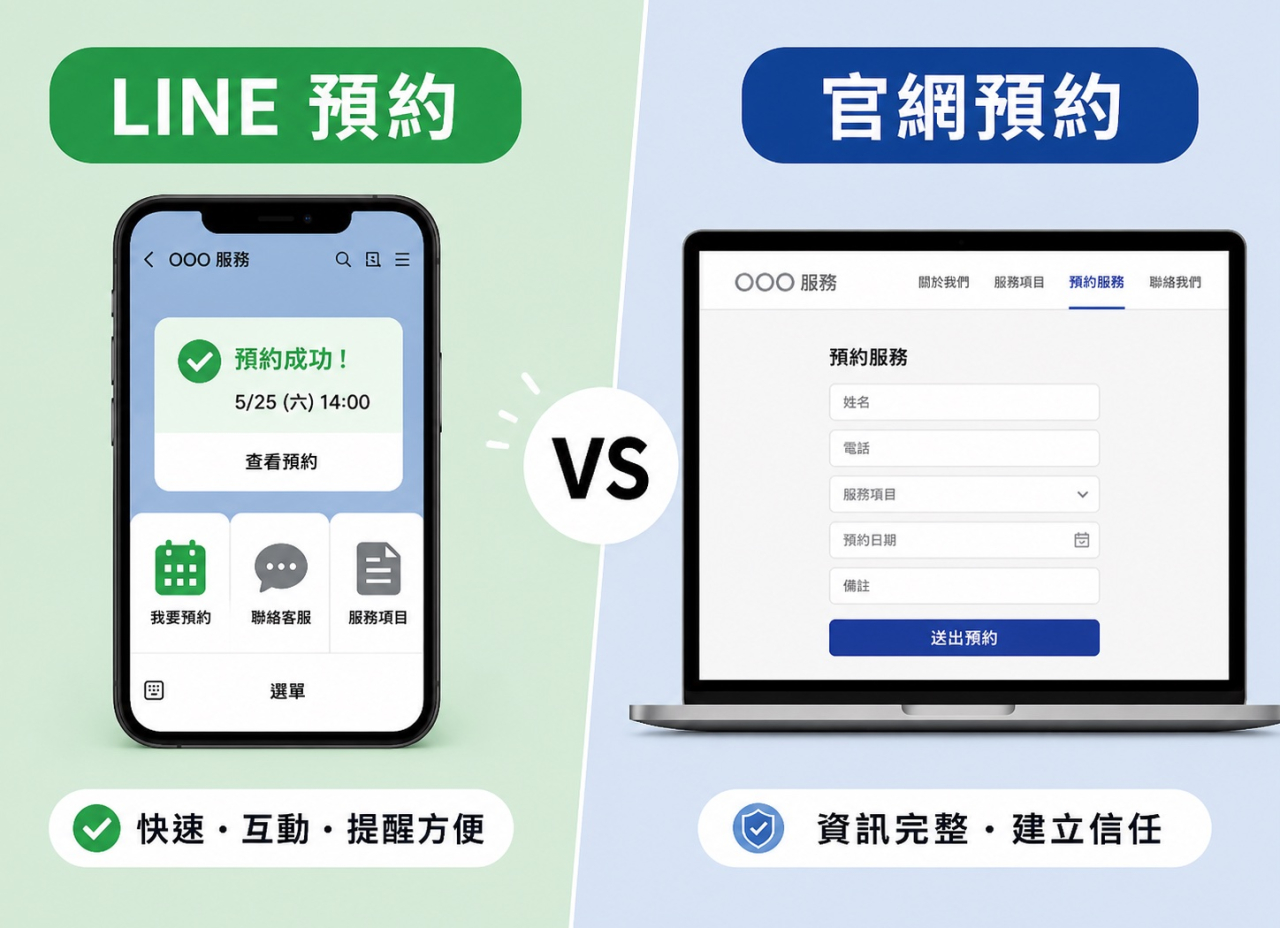 LINE 預約 vs 官網預約